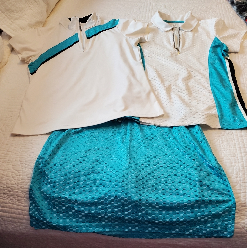 Izod golf skort & 2 polos.